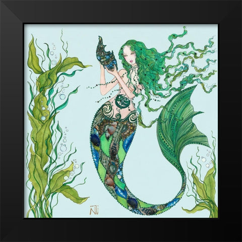 Fee du Poisson Black Modern Wood Framed Art Print by Johara