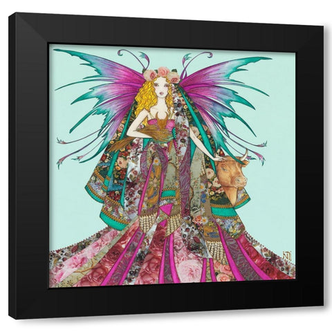 Fee du Taureau Black Modern Wood Framed Art Print with Double Matting by Johara