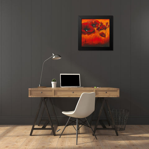 Quand l amour fleurit II Black Modern Wood Framed Art Print by Zacher-Finet, Isabelle