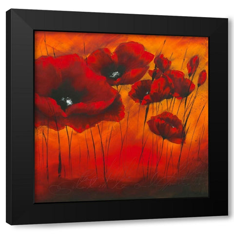Quand l amour fleurit II Black Modern Wood Framed Art Print with Double Matting by Zacher-Finet, Isabelle