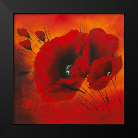Quand l amour fleurit III Black Modern Wood Framed Art Print by Zacher-Finet, Isabelle