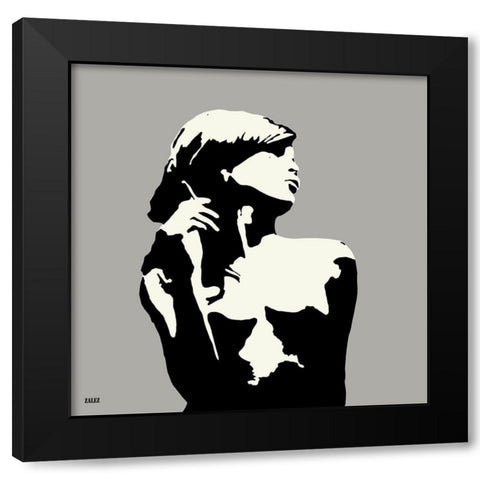 Nel Smoke Black Modern Wood Framed Art Print by Zalez