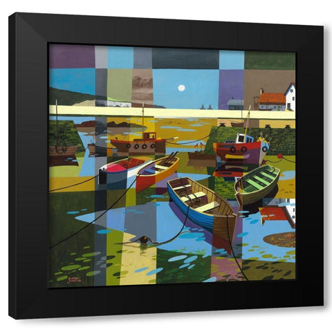 Harbour Black Modern Wood Framed Art Print with Double Matting by James, David