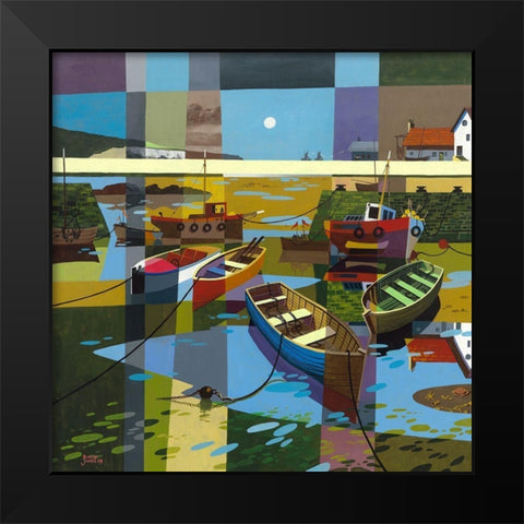 Harbour Black Modern Wood Framed Art Print by James, David