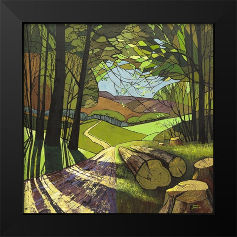Spring Sunshine Black Modern Wood Framed Art Print by James, David