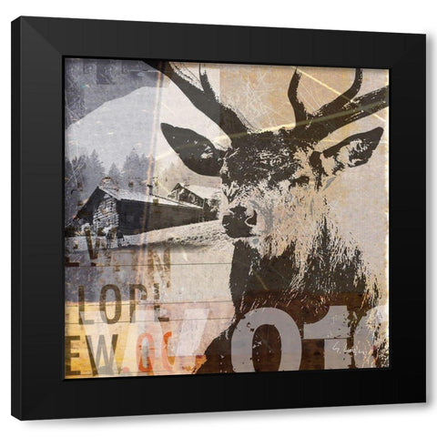 Rotwild II Black Modern Wood Framed Art Print with Double Matting by Luger, Gery