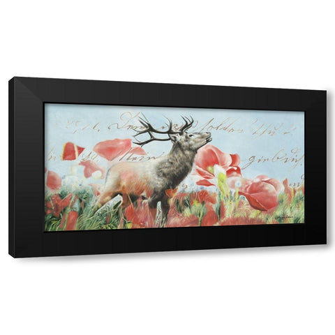 Hirsch I Black Modern Wood Framed Art Print with Double Matting by Shirin Donia