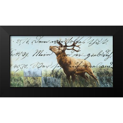 Hirsch II Black Modern Wood Framed Art Print by Shirin Donia