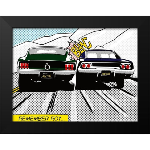 Remember Roy Black Modern Wood Framed Art Print by Strapelias - PR, Pierre