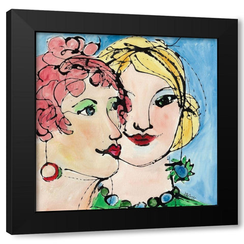 Lost in Thought Black Modern Wood Framed Art Print with Double Matting by Burt, Jane