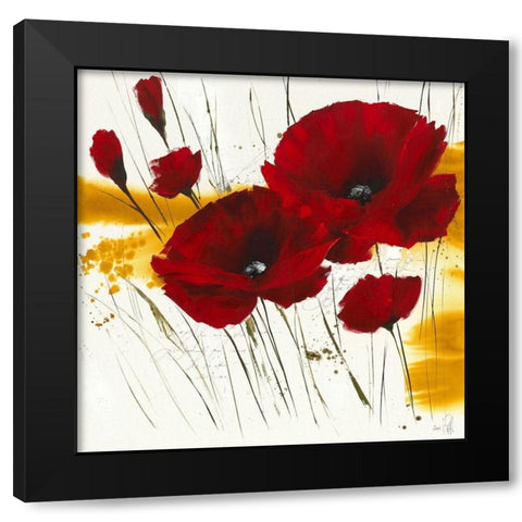 Liberte fleurie I Black Modern Wood Framed Art Print with Double Matting by Zacher-Finet, Isabelle