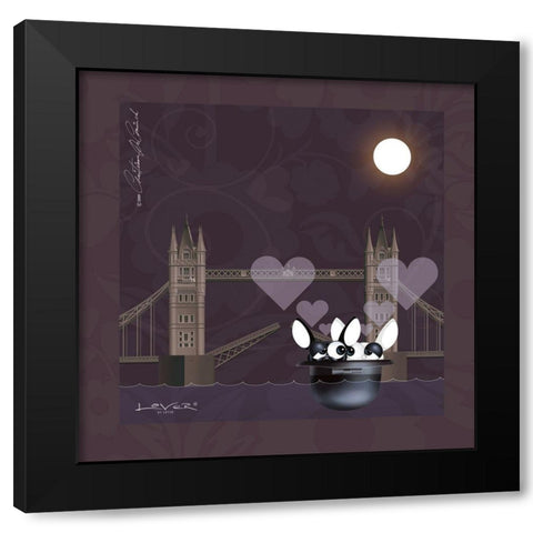 Lover by Lover - London-With Love Black Modern Wood Framed Art Print by De Coninck, Christiaan