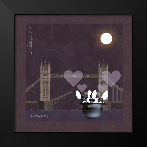 Lover by Lover - London-With Love Black Modern Wood Framed Art Print by De Coninck, Christiaan