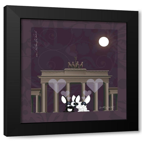 Lover by Lover - Berlin by Night Black Modern Wood Framed Art Print by De Coninck, Christiaan