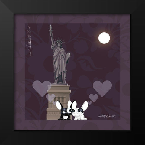 Lover by Lover - New York-With Love Black Modern Wood Framed Art Print by De Coninck, Christiaan