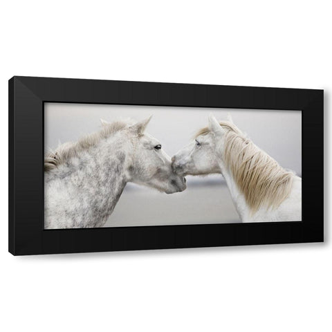 The First Kiss Black Modern Wood Framed Art Print by Llovet, Jorge