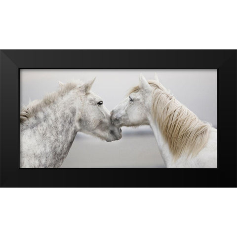The First Kiss Black Modern Wood Framed Art Print by Llovet, Jorge
