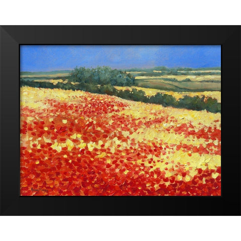 Harvest Poppies Black Modern Wood Framed Art Print by Mayes, Hilary