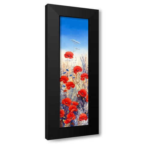 Poppy Field I Black Modern Wood Framed Art Print with Double Matting by Mayes, Hilary