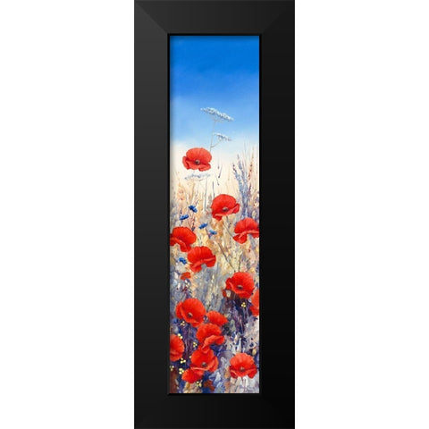 Poppy Field I Black Modern Wood Framed Art Print by Mayes, Hilary