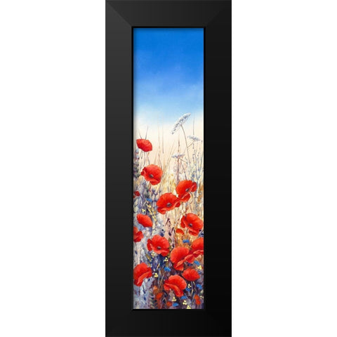 Poppy Field II Black Modern Wood Framed Art Print by Mayes, Hilary