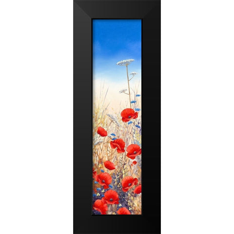 Poppy Field III Black Modern Wood Framed Art Print by Mayes, Hilary