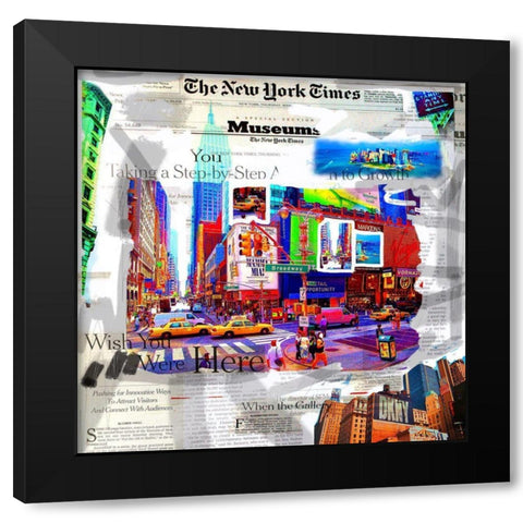 We re Here Black Modern Wood Framed Art Print with Double Matting by MN.FF