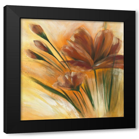 Fleur brune II Black Modern Wood Framed Art Print with Double Matting by Zacher-Finet, Isabelle