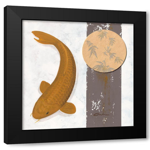 Koi Creme Spot II Black Modern Wood Framed Art Print with Double Matting by Gruhn, Nicole