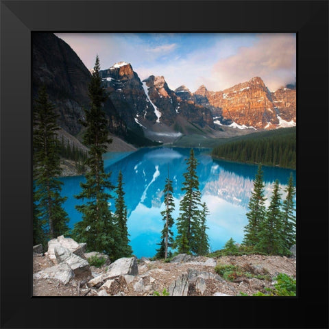 West Alberta - Moraine Lake Black Modern Wood Framed Art Print by Brommelhorster, Ulf