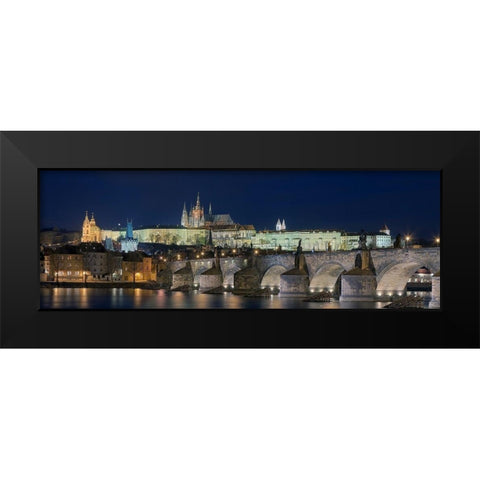 Prag Karlsbrucke Black Modern Wood Framed Art Print by Fischer, Rolf