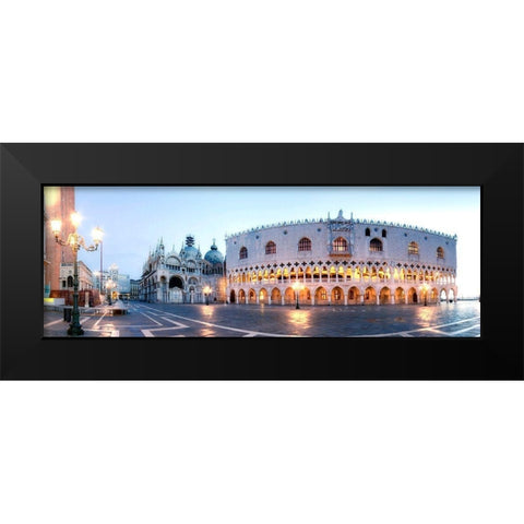 Venedig Markusplatz Black Modern Wood Framed Art Print by Fischer, Rolf