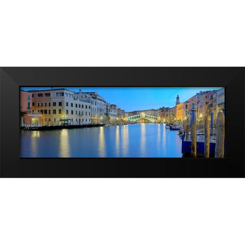 Venedig Rialto Brucke Black Modern Wood Framed Art Print by Fischer, Rolf