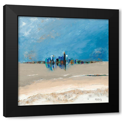 Nuances Black Modern Wood Framed Art Print with Double Matting by Marso