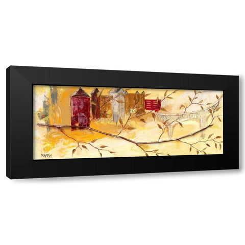 Les feuilles d Or Black Modern Wood Framed Art Print with Double Matting by Marso