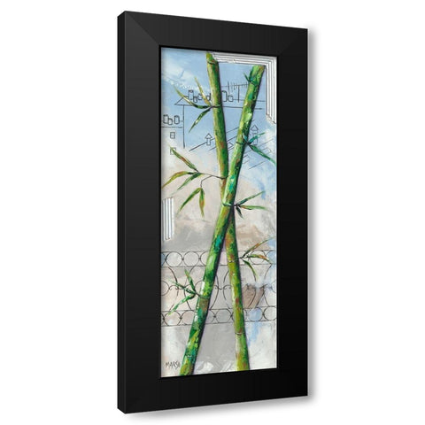 2 Bambous Black Modern Wood Framed Art Print by Marso