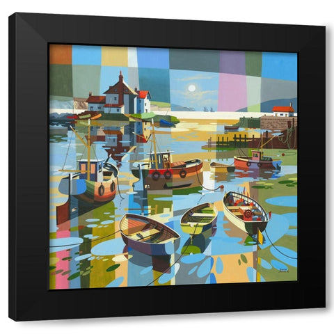 Low Tide Black Modern Wood Framed Art Print with Double Matting by James, David