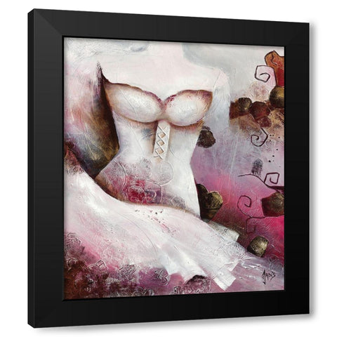 Sensibilite feminine I Black Modern Wood Framed Art Print with Double Matting by Jadis
