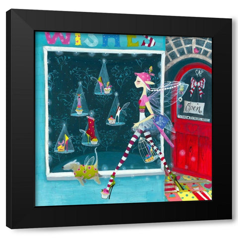 The Shoe Shop Black Modern Wood Framed Art Print with Double Matting by McFaul, Lorrie