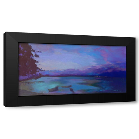 Grand Baie nuit IV Black Modern Wood Framed Art Print with Double Matting by Mazur-Devaux, Ewa