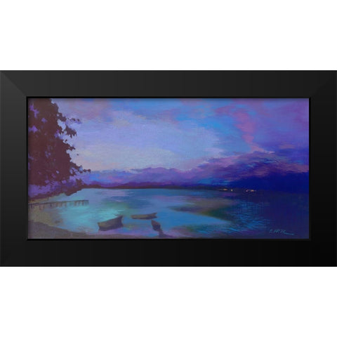 Grand Baie nuit IV Black Modern Wood Framed Art Print by Mazur-Devaux, Ewa