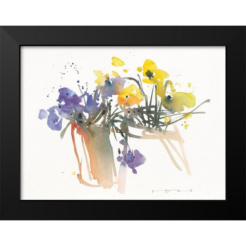 Fruhling Black Modern Wood Framed Art Print by ROMO-Rolf Morschhauser