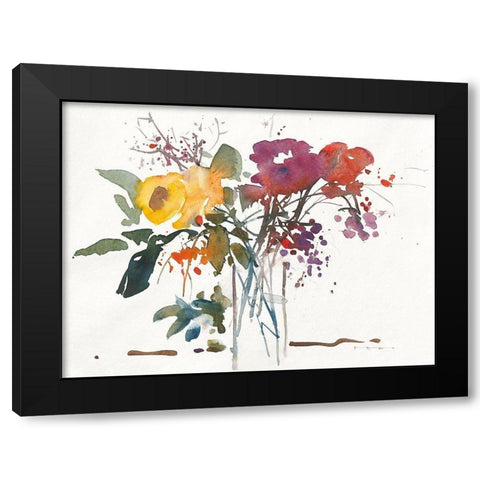 Strauss mit Beeren Black Modern Wood Framed Art Print by ROMO-Rolf Morschhauser