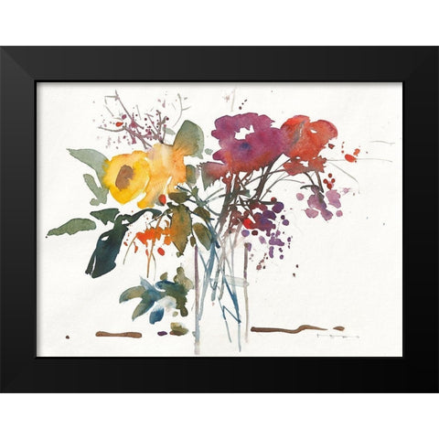 Strauss mit Beeren Black Modern Wood Framed Art Print by ROMO-Rolf Morschhauser