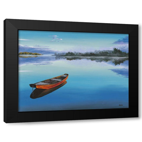 Ruhe am Morgen Black Modern Wood Framed Art Print with Double Matting by Richter, Cornelia