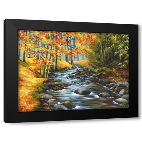 Durch den Herbst Black Modern Wood Framed Art Print by Richter, Cornelia