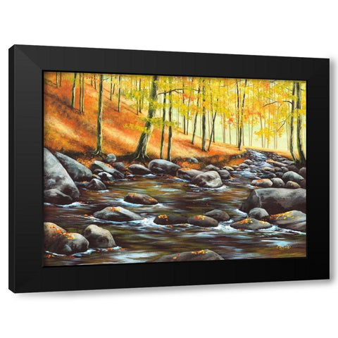 Von Stein zu Stein Black Modern Wood Framed Art Print with Double Matting by Richter, Cornelia