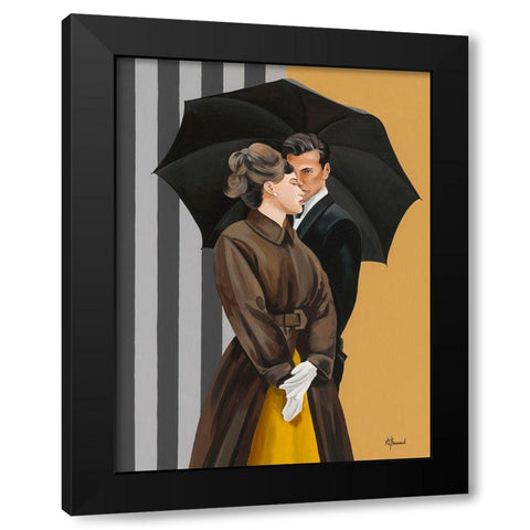 Duo I Black Modern Wood Framed Art Print with Double Matting by Bernard, Anne