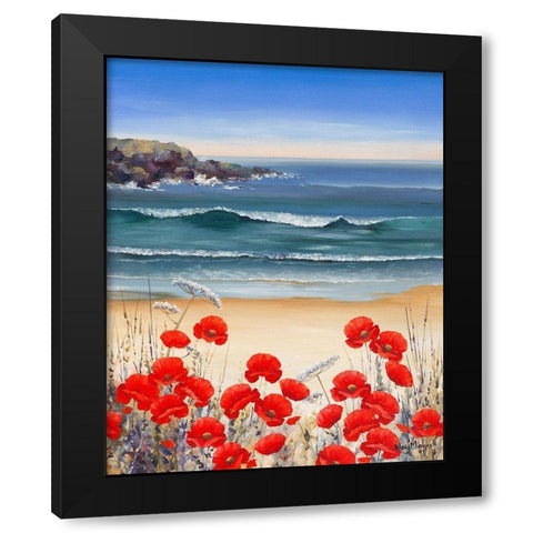 PoppyÂ Sands Black Modern Wood Framed Art Print by Mayes, Hilary