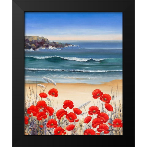 PoppyÂ Sands Black Modern Wood Framed Art Print by Mayes, Hilary